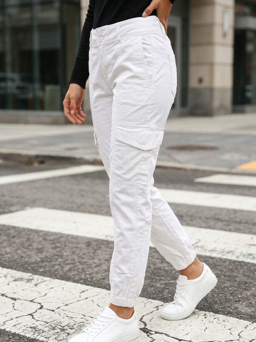 Sanctuary 25 Crop Cliff White Cargo Pants NWT Utility Jogger Travel $132